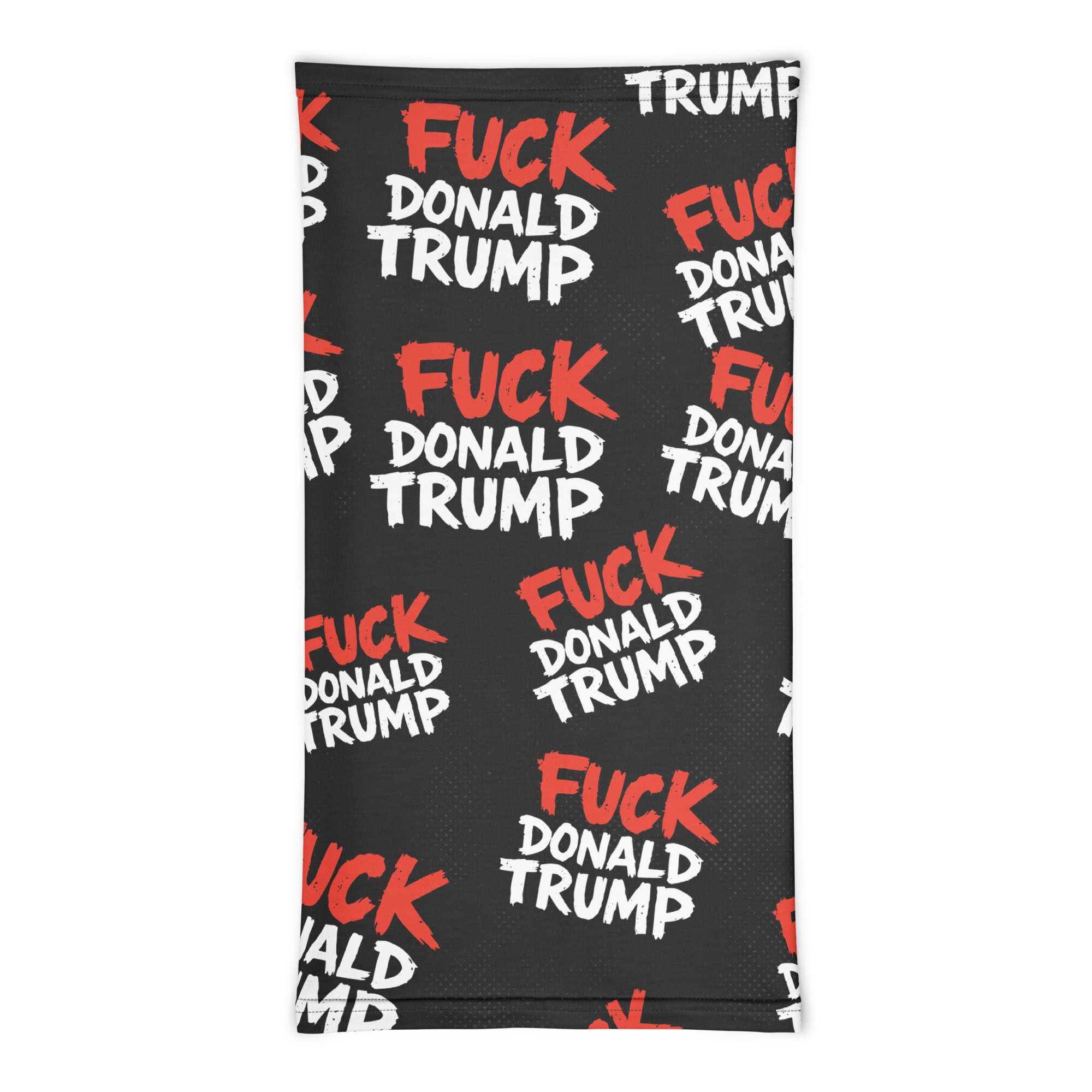 - Abdomen Face Mask with Protest Message Against Donald Trump.