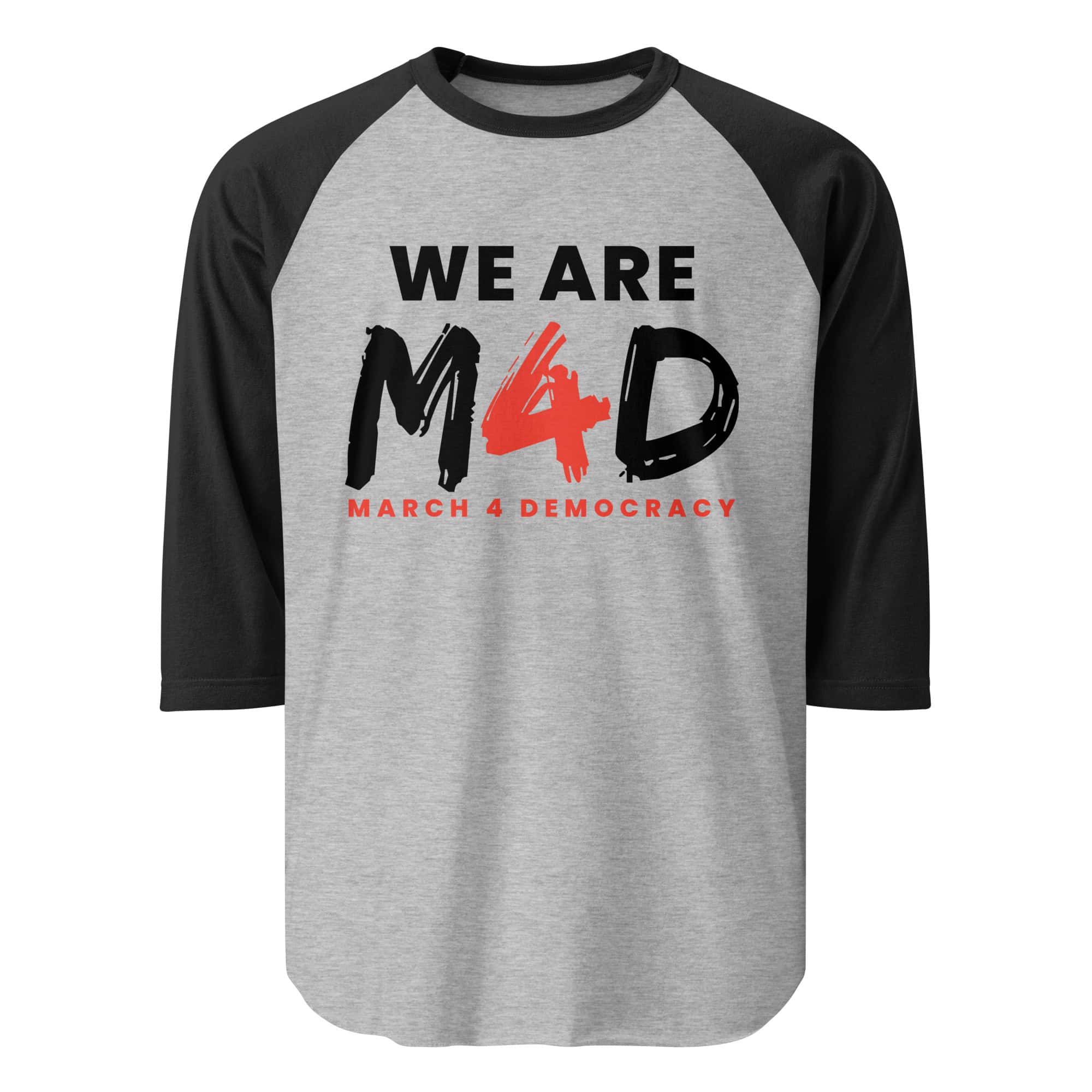 Protect Democracy T-shirt advocating March 4 Democracy movement and civic engagement.