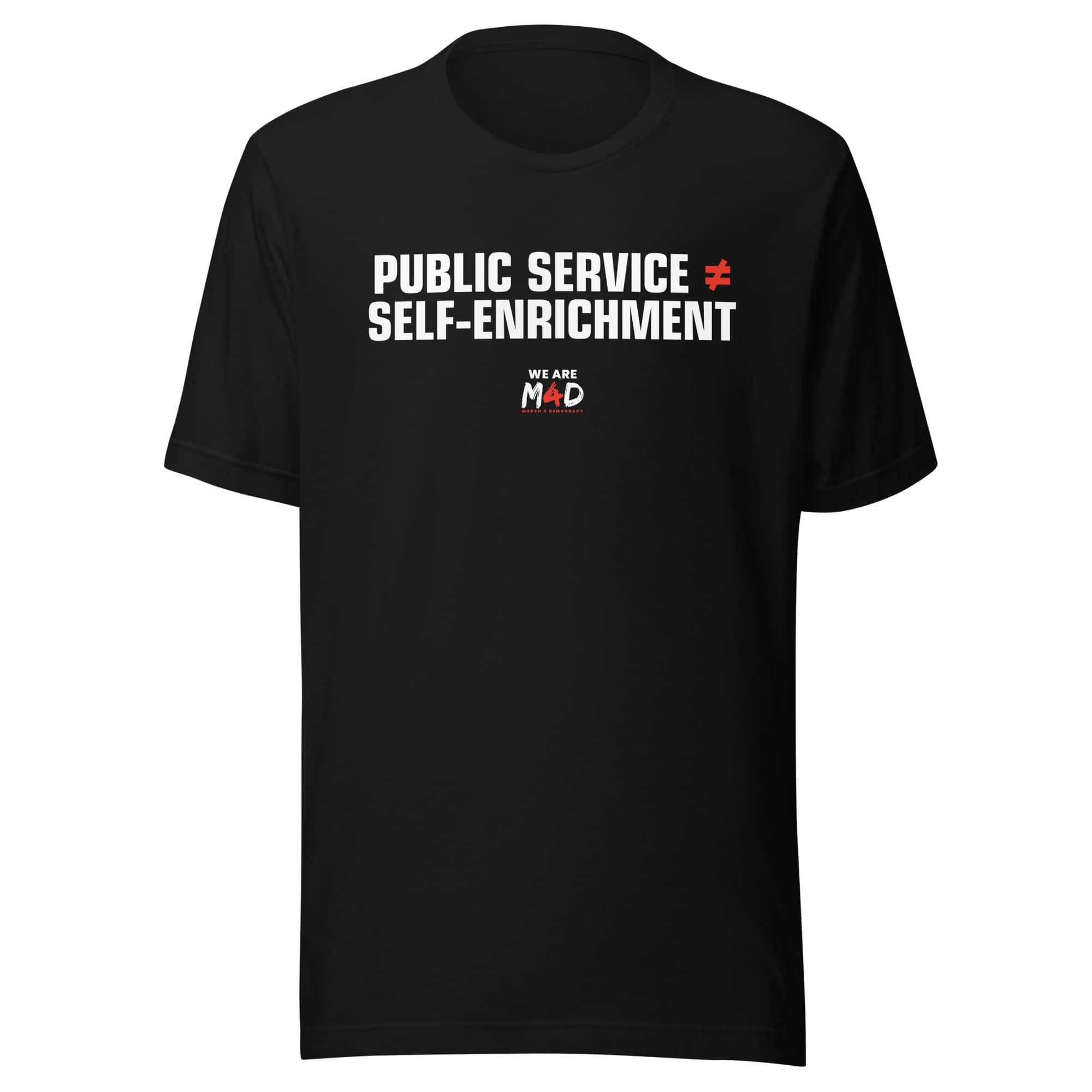 Free public service activism T-shirt supporting democracy and civic engagement.