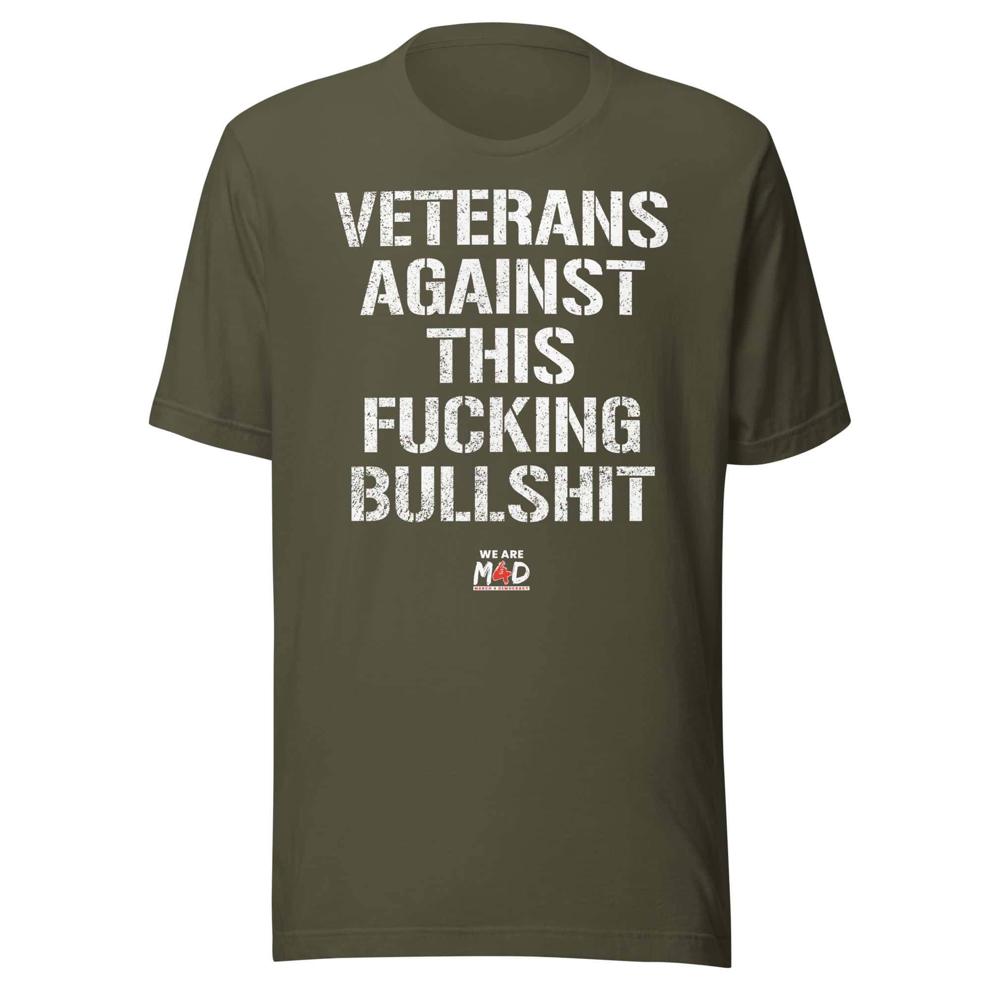 Veterans against political falsehood March 4 Democracy protest T-shirt.