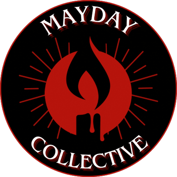 Mayday Collective protest rally supporting democracy and civic engagement.