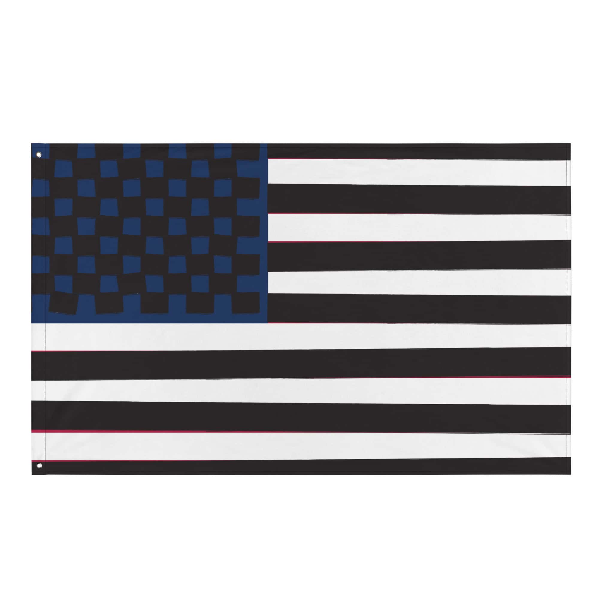 Protest American flag with Black Lives Matter influence, symbolizing democracy and social justice.