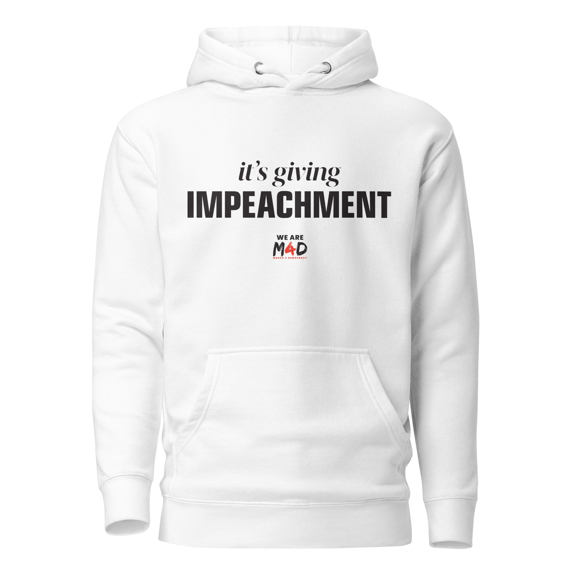 Wastebasket, March 4 Democracy protest hoodie supporting democracy and anti-impeachment activism.