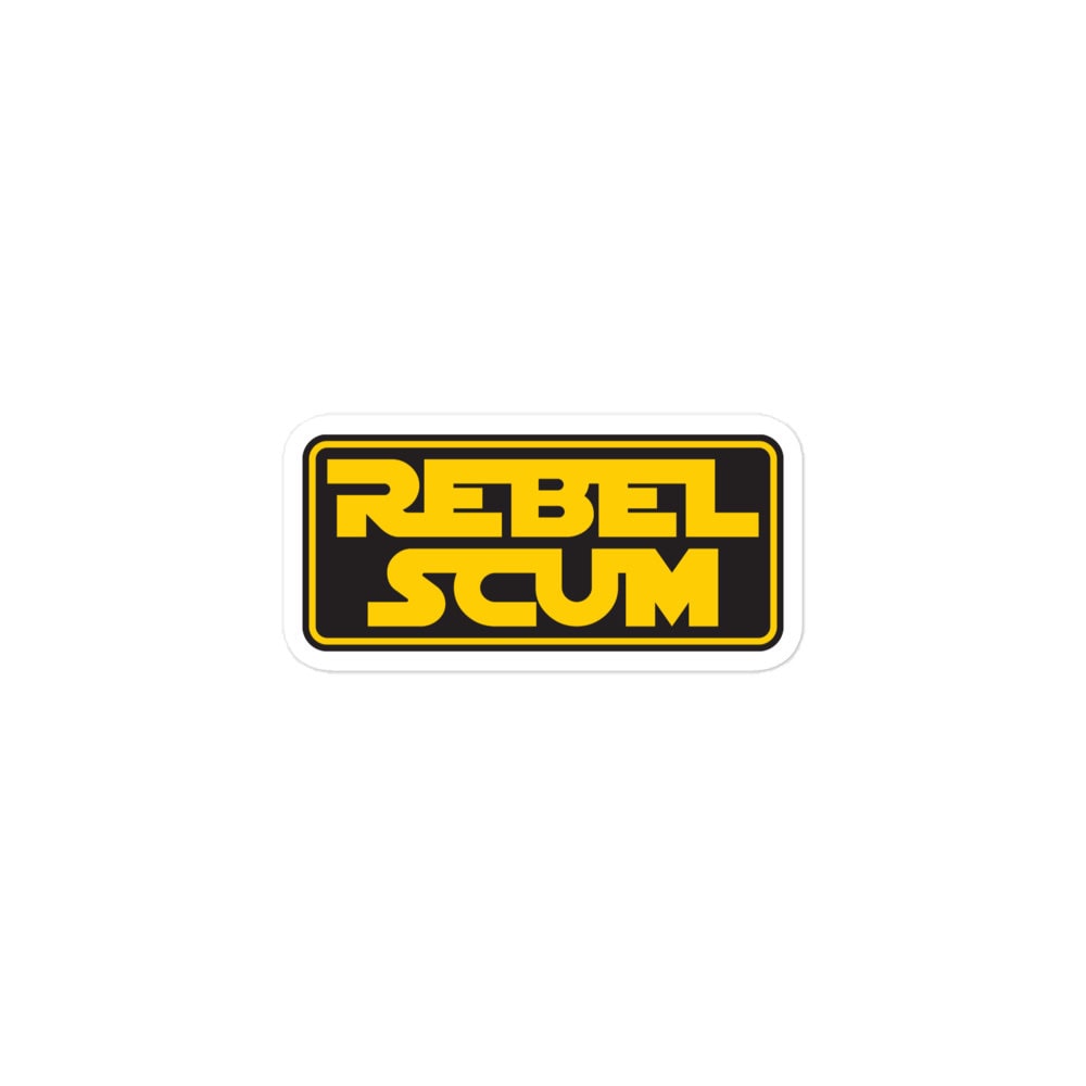 Rebel Scum sticker, Star Wars inspired rebel symbol for anti-authoritarian protest.