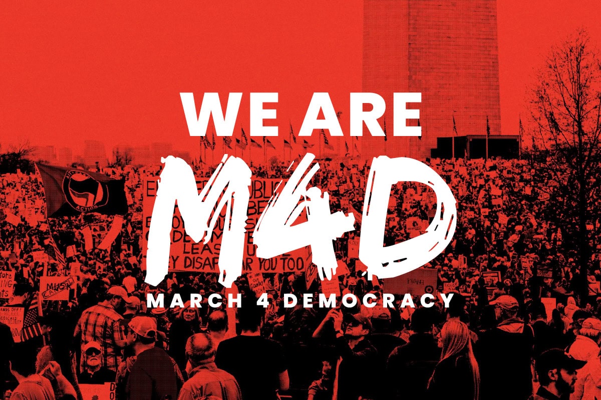 Advocates gather at March 4 Democracy rally in Washington, D.C., advocating for voting rights and de.